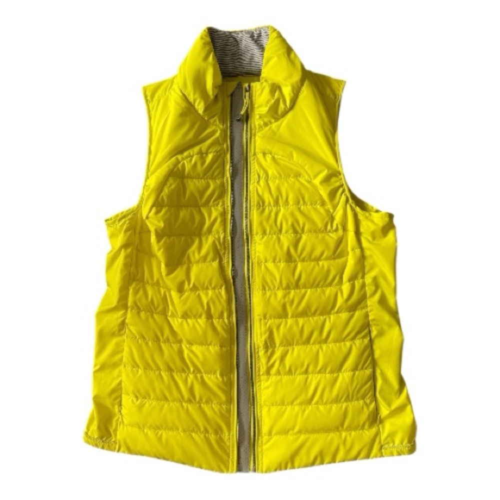 Tangerine Bright Yellow puffer vest, size L